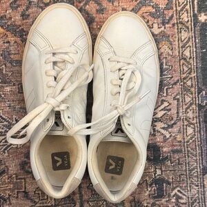 Veja Off-White Lace-Up Sneakers